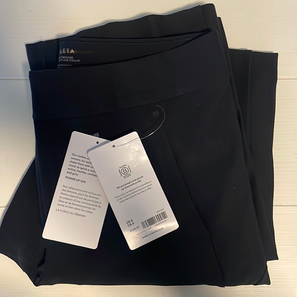 NWT Athleta Stellar Flare Trouser Black 8